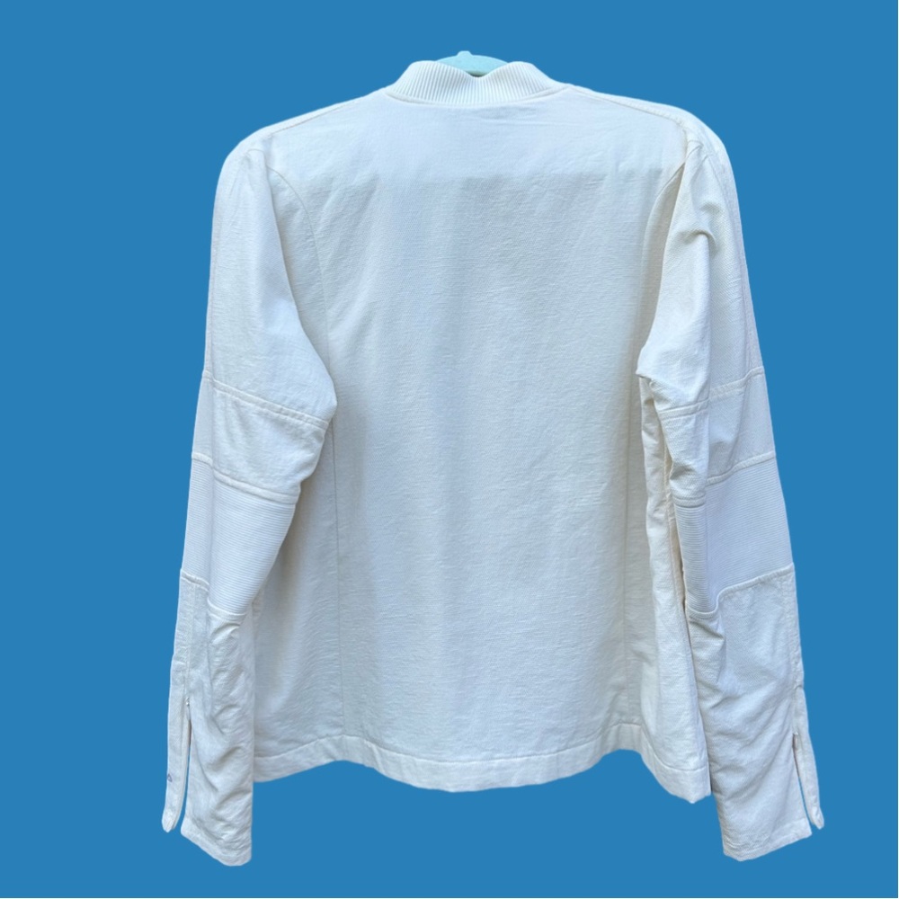 NWOT-Fila Sz XL off white jacket with striped lining & pockets - Picture 2 of 12
